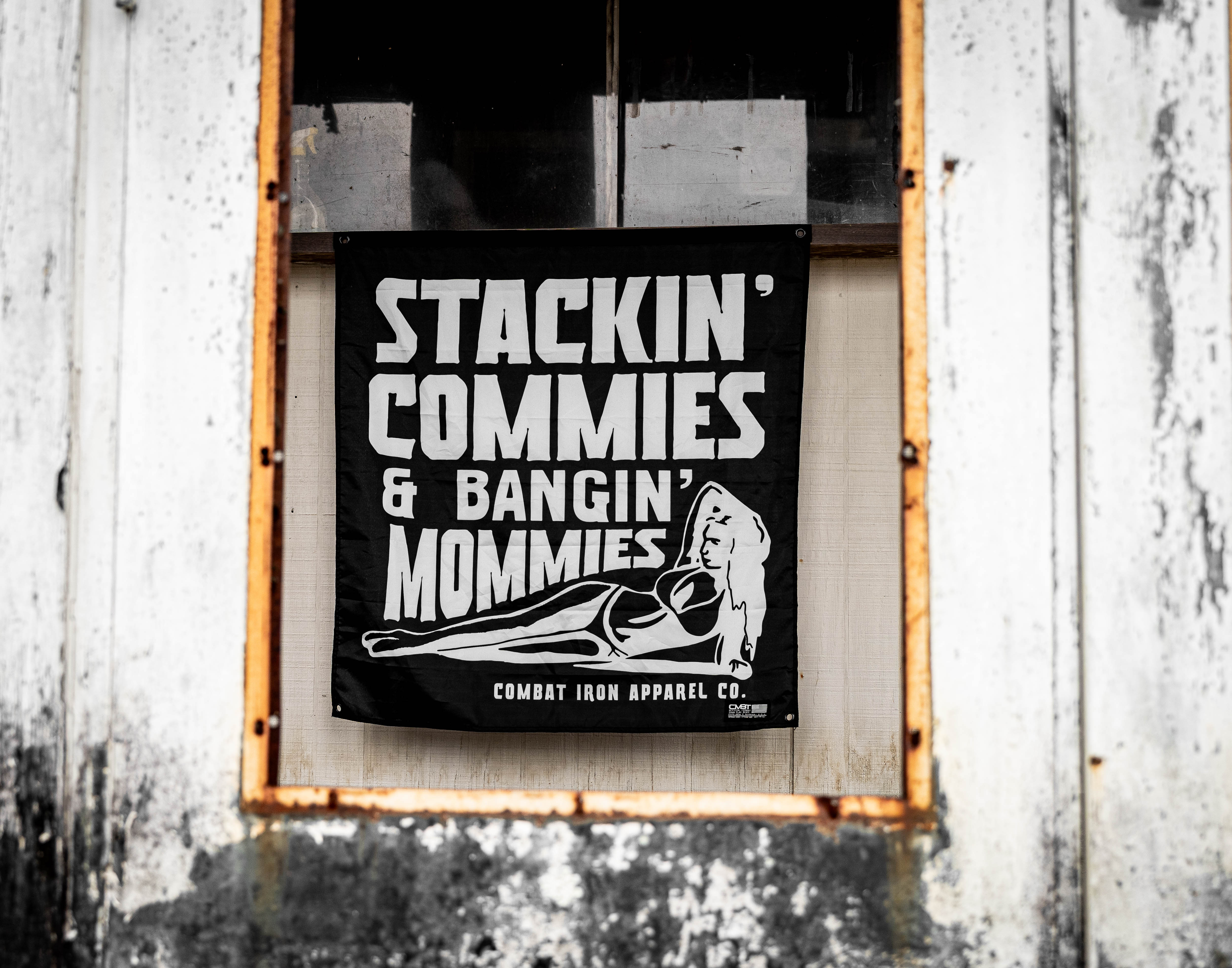 Stackin' Commies & Bangin' Mommies 3'x3' Flag - Image 2