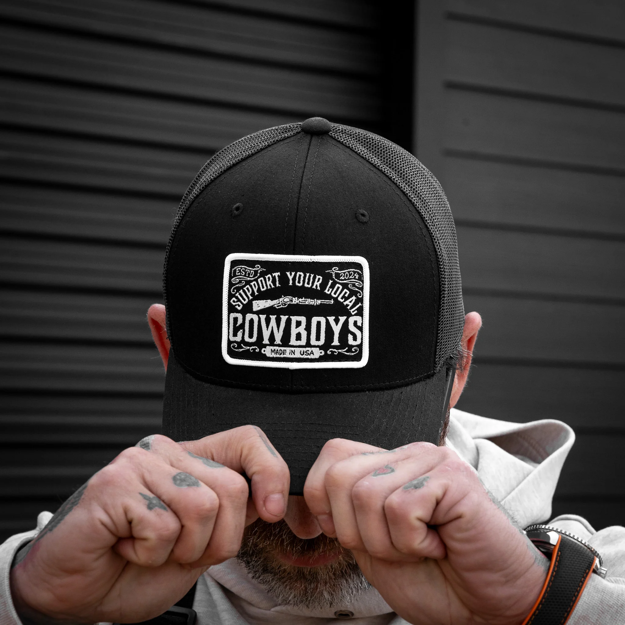 Support Your Local Cowboys Patch Snapback Hat - Image 11