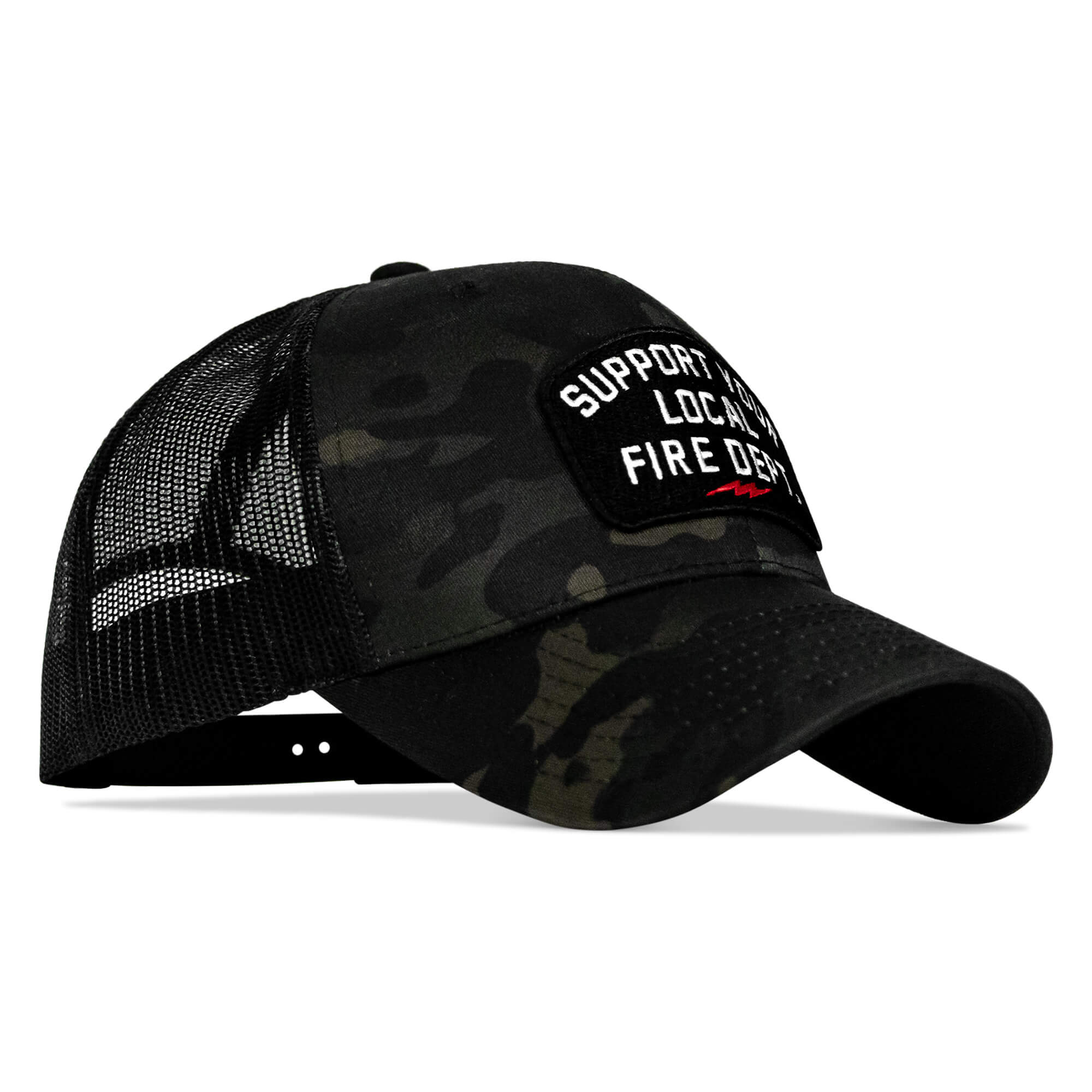 Support Your Local Fire Dept. Patch Snapback Hat - Image 2