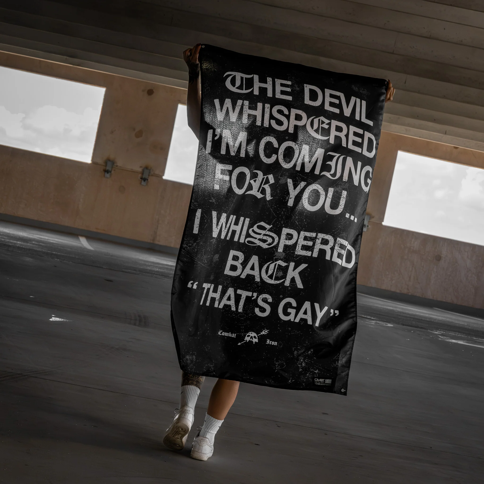 The Devil Whispered I'm Coming For You 3'x 5' Flag - Image 4