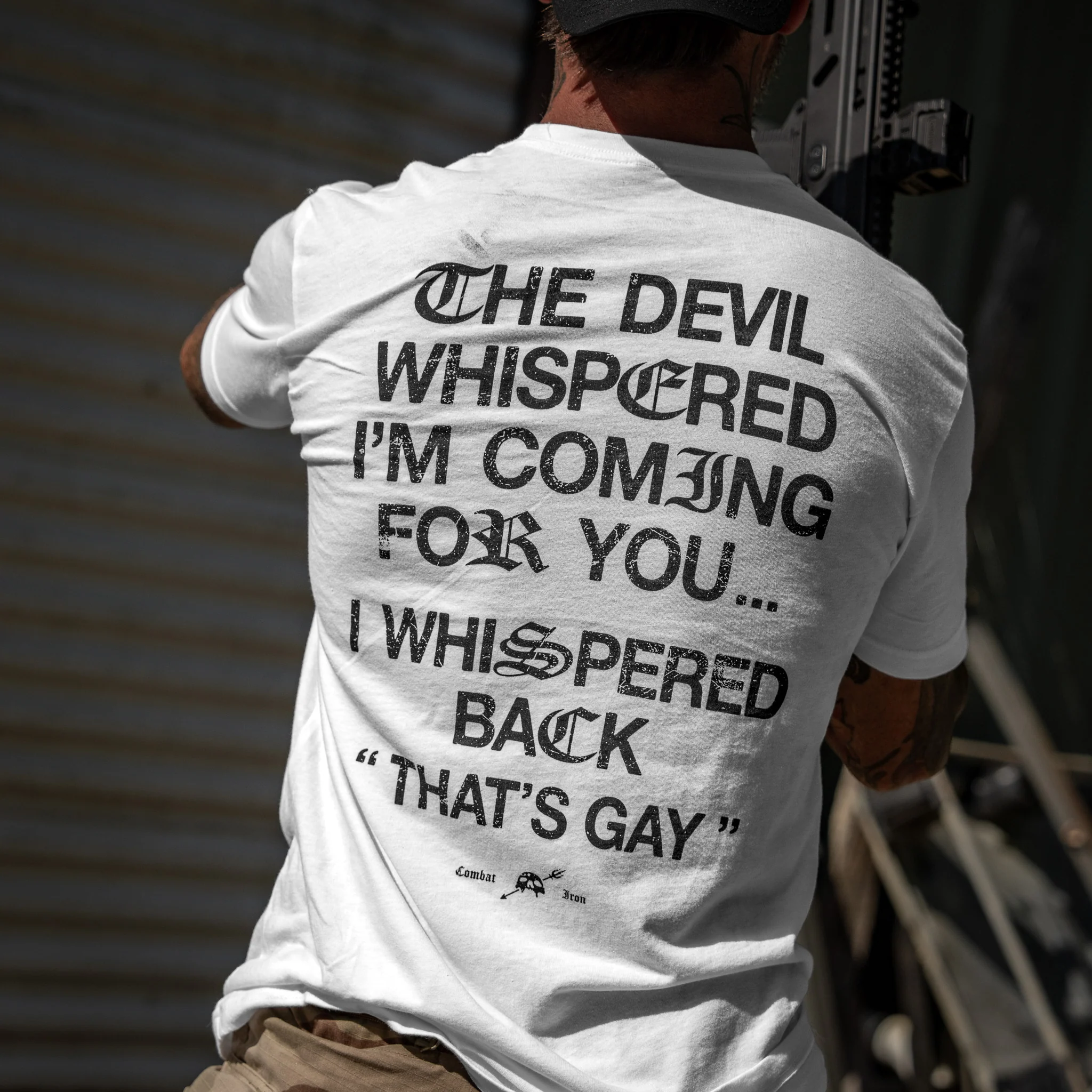 The Devil Whispered I'm Coming For You Men's T-Shirt - Image 18