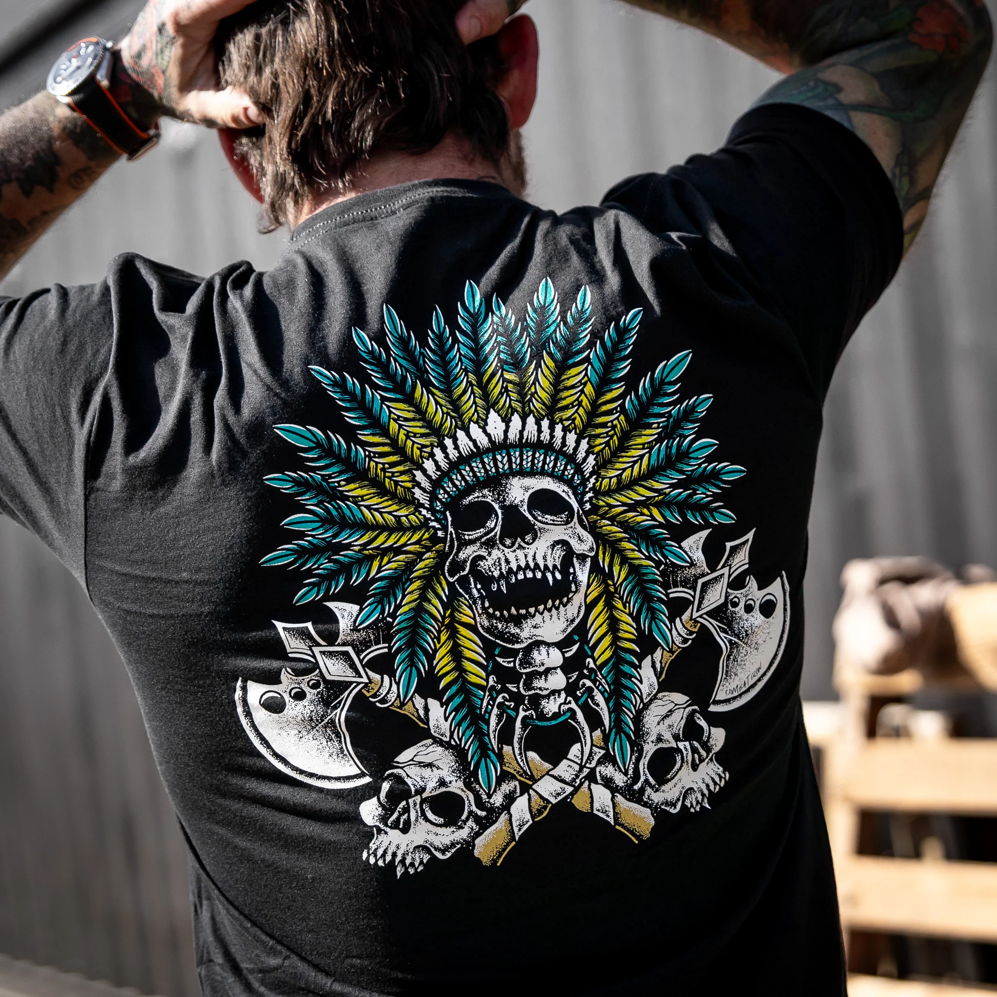 Warrior Spirit Indian Head Men's T-Shirt - Image 10
