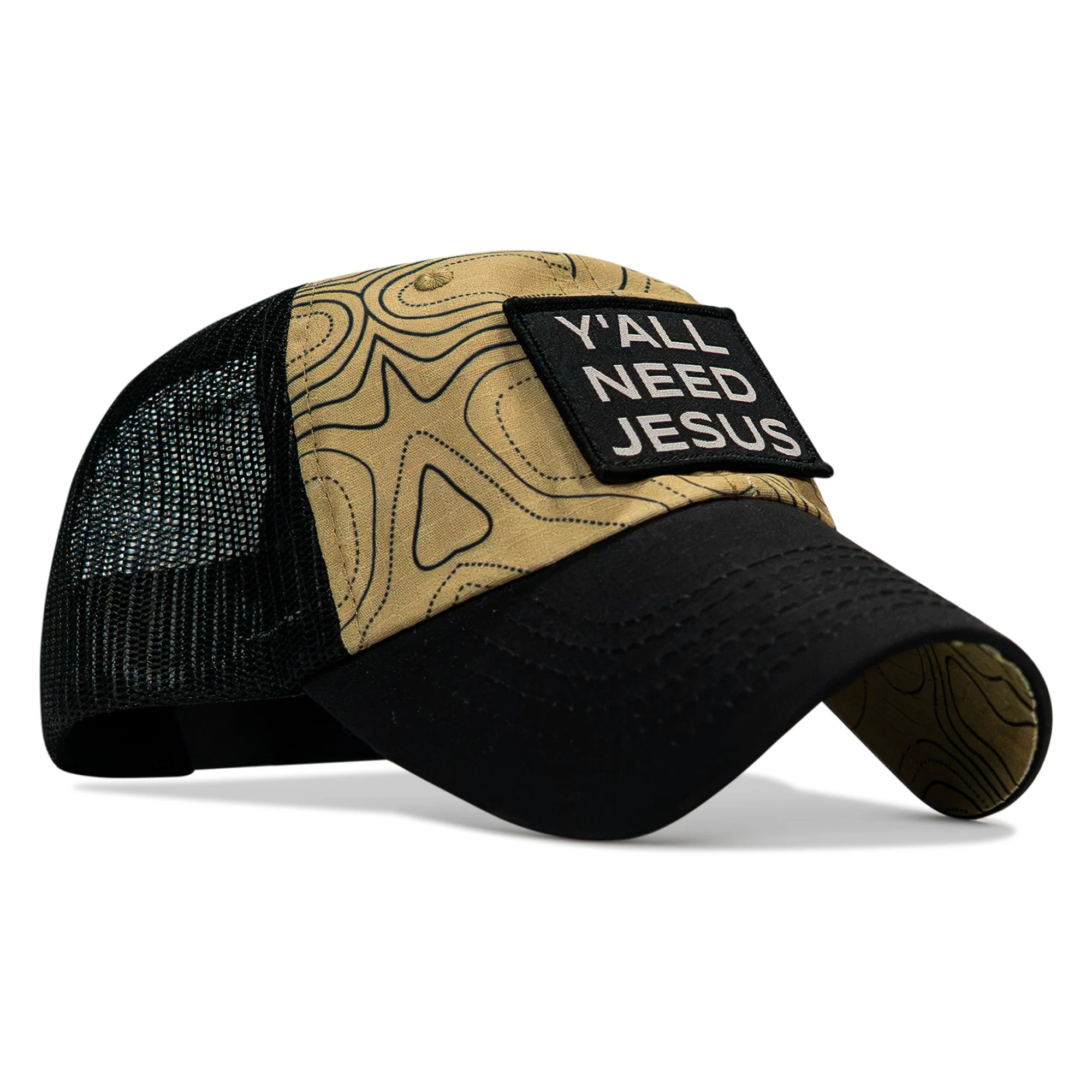 Y'all Need Jesus Patch Tactical Ripstop Mesh Snapback Hat - Image 90